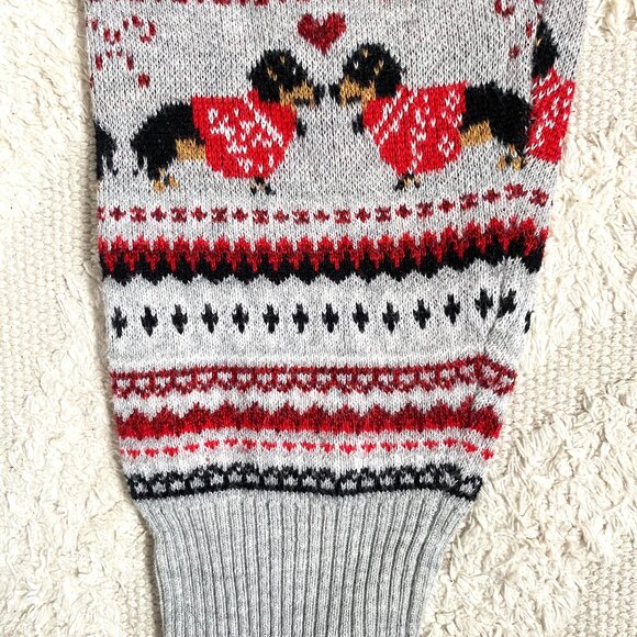American Eagle Fair Isle Dachshund Knit Pajama Pants Size M Holiday Cozy Lounge - Picture 6 of 6